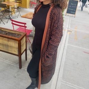 Zara animal print long cardigan